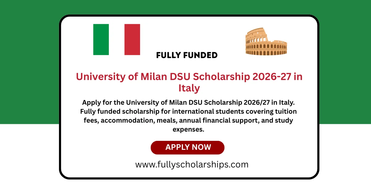University of Milan DSU Scholarship 2026-27 in Italy