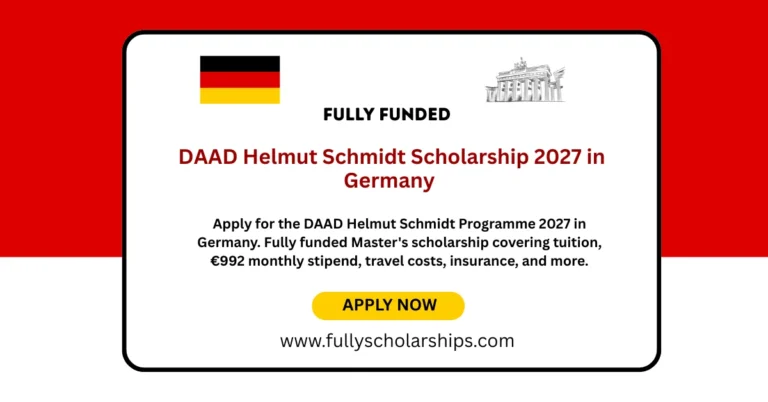 DAAD Helmut Schmidt Scholarship 2027 in Germany