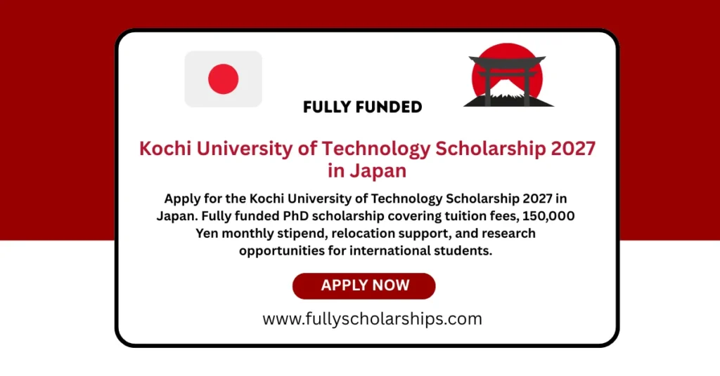 Kochi University of Technology Scholarship 2027 in Japan